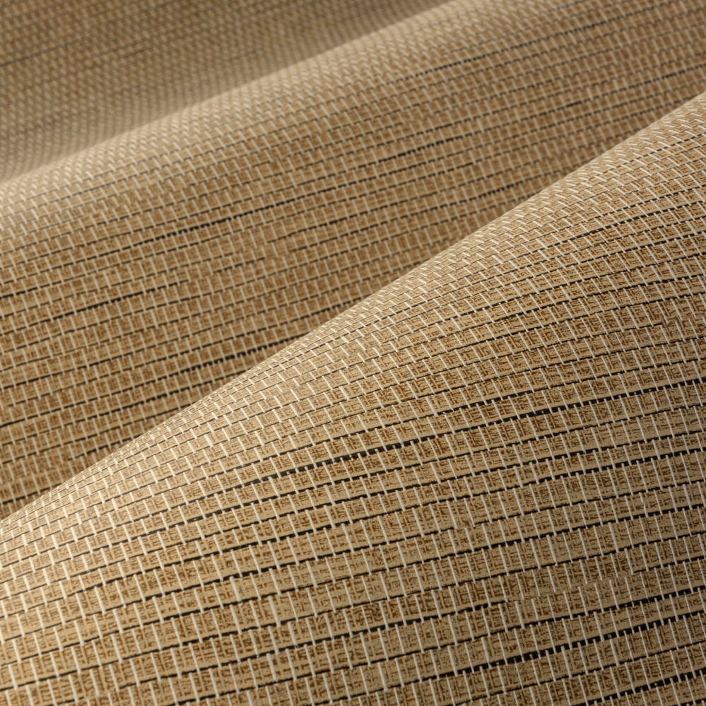 Detailopname van het Arte behang uit de Essentials Palette collectie, type Le Papier Tissé 60505B, met een geweven textielstructuur in natuurlijke bruintinten.