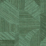 Geometrisch patroon in groen en zwart op Arte-behang Essentials Tangra Caprice 24001.