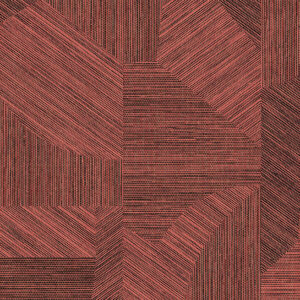 Abstract geometrisch patroon in rood en zwart van het Arte behang Essentials Tangram Caprice 24000.