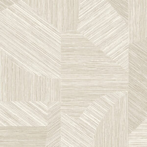 Beige Arte-behang uit de Essentials Tangram collectie met geometrisch patroon en fijne lijnstructuur.