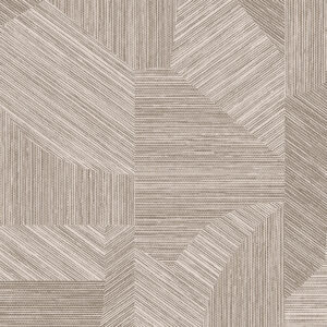 Beige Arte-behang uit de Essentials Tangram Caprice 24006 collectie met een geometrisch patroon van fijne horizontale en verticale lijnen.