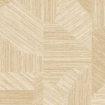 Geometrisch Arte-behang uit de Essentials Tangram collectie in beige en goudtinten met fijn lijnenspel.