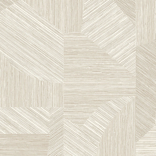Beige Arte behang uit de Essentials Tangram collectie met een geometrisch patroon van fijne lijnen en texturen.