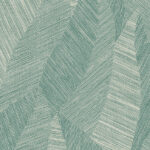 Groen en beige Arte behang uit de Essentials Tangram collectie met een abstract patroon van overlappende lijnen en vlakken.