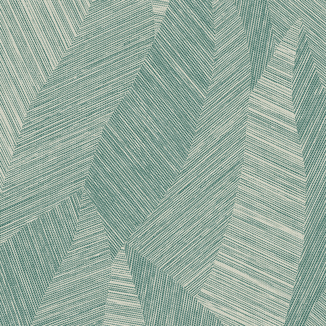 Groen en beige Arte behang uit de Essentials Tangram collectie met een abstract patroon van overlappende lijnen en vlakken.