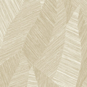 Beige en goudkleurig Arte-behang uit de Essentials Tangram-collectie met een geometrisch lijnpatroon.