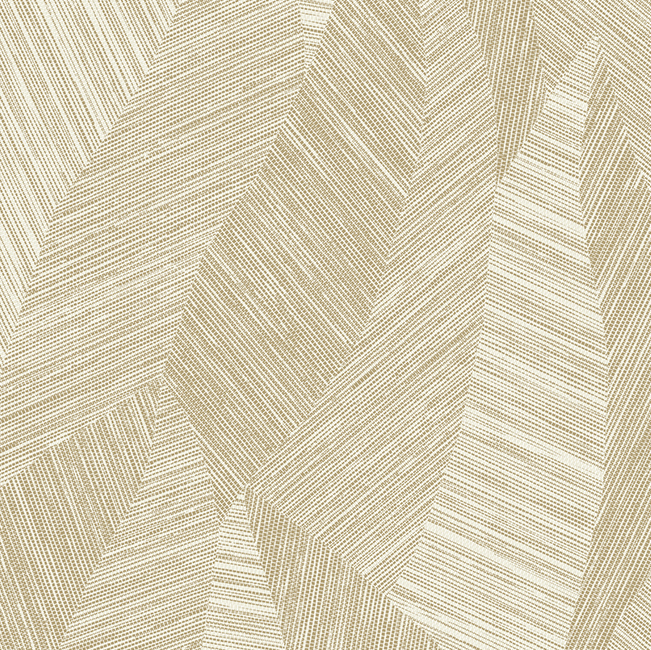 Beige en goudkleurig Arte-behang uit de Essentials Tangram-collectie met een geometrisch lijnpatroon.