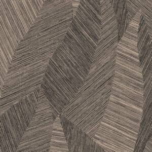 Grafisch patroon van het Arte-behang Essentials Tangram Bounty 24026 met abstracte geometrische vormen en fijne textuur in beige en zwart.