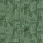 Groenblauw Arte-behang uit de Essentials Tangram Caprice collectie met een geometrisch patroon van overlappende vormen en texturen.