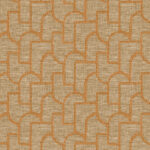 Beige Arte-behang met geometrisch Totem-patroon in oranje tinten uit de Essentials Esparto Iberico collectie.