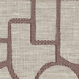 Beige Arte-behang uit de Essentials Totem-collectie met een geometrisch patroon in donkerbruin op een geweven structuur.