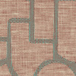 Abstract dessin van het Arte-behang Essentials Totem Esparto Iberico 18912 met geometrisch patroon in roodbruine en beige geweven textuur.