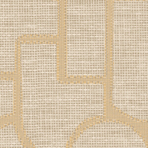 Beige Arte-behang uit de Essentials Totem collectie met een geometrisch patroon en grove linnenstructuur.