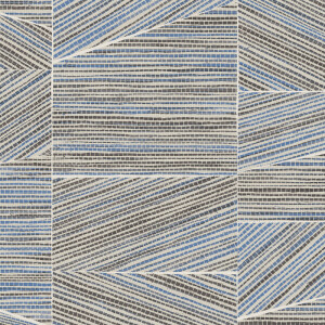 Grafisch Arte-behang uit de Essentials Totem Infinity collectie met een geometrisch patroon in blauw, grijs en zwart.