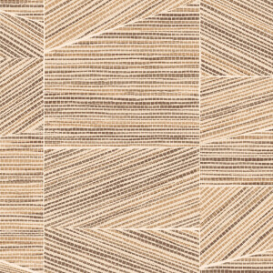 Beige en bruin Arte-behang uit de Essentials Totem Infinity-collectie met geometrisch lijnpatroon.
