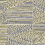 Geometrisch Arte-behang uit de Essentials Totem Infinity collectie met een patroon van schuine en horizontale lijnen in blauw, groen en beige.