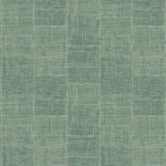 Groen Arte behangpatroon Essentials Totem Rabane 18920 met een geweven textuureffect in een rechthoekig raster.