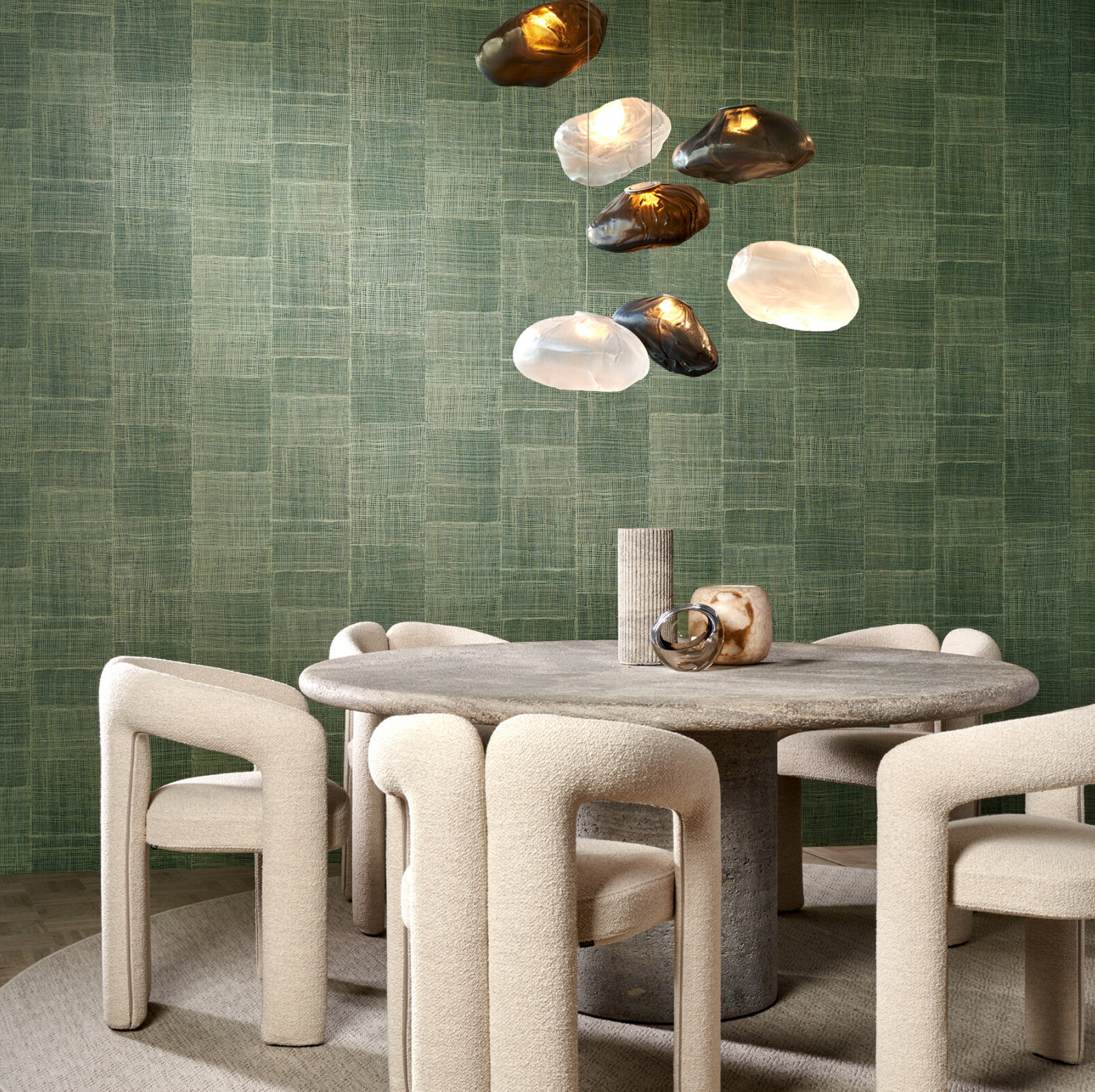 Raffia behang