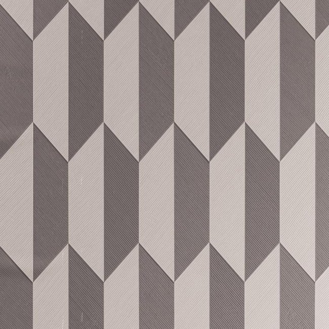 Grijs Arte behangpatroon Focus Arrow 26521 met geometrische 3D-pijlvormen.