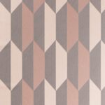 Geometrisch Arte Focus Arrow 26522 behang met een patroon van roze, beige en grijze pijlvormen.