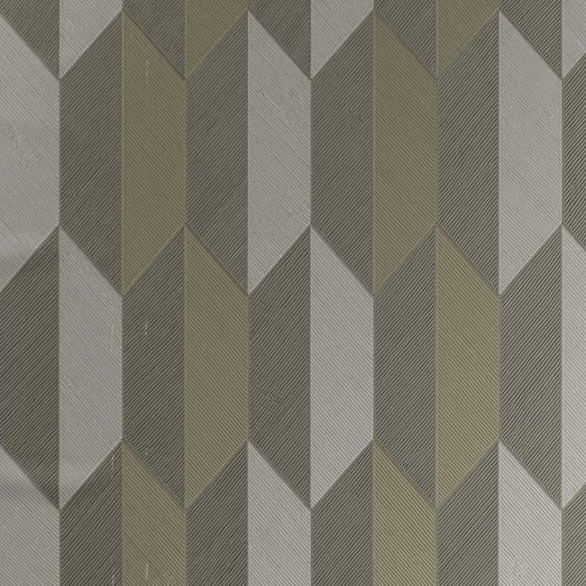 Geometrisch Arte behangpatroon Focus Arrow 26523 in aardetinten met een reliëfstructuur.
