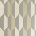 Geometrisch Arte-behang uit de Focus Arrow 26526 collectie met een patroon van driehoekige en pijlvormige vlakken in beige-, grijs- en crèmetinten.