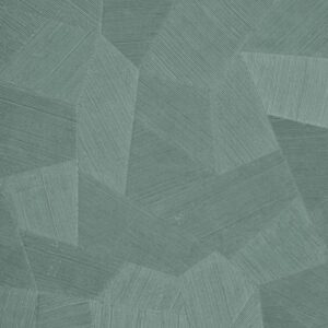 Abstract geometrisch patroon in reliëf met lijnenstructuur in groenblauw, afkomstig uit het Arte-behang Focus Facet 26544.