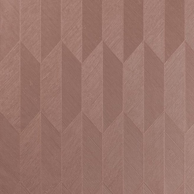 Roze Arte-behang uit de Focus Symbol-collectie met een reliëf geometrisch patroon van verticale pijlvormen.