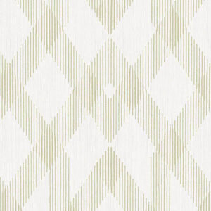 Beige geometrisch patroon met verticale lijnen op wit Arte-behang Insolence Moxie 34620.