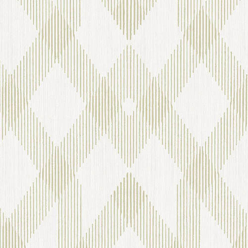 Beige geometrisch patroon met verticale lijnen op wit Arte-behang Insolence Moxie 34620.
