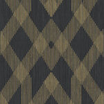 Donkerblauw Arte-behang uit de Insolence Moxie 34621 collectie met goudkleurig geometrisch lijnpatroon.