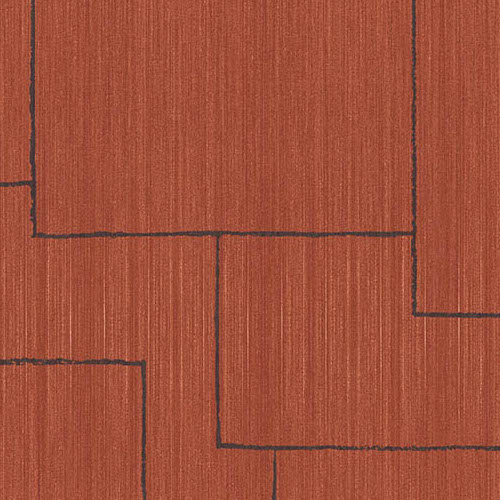 Rood Arte-behang uit de Insolence Nerve-collectie met een patroon van overlappende rechthoeken en fijne verticale textuurlijnen.