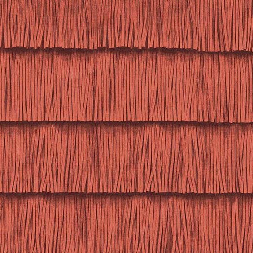 Rood Arte-behang uit de Insolence Shiver-collectie met een textuur van gelaagde verticale stroken.