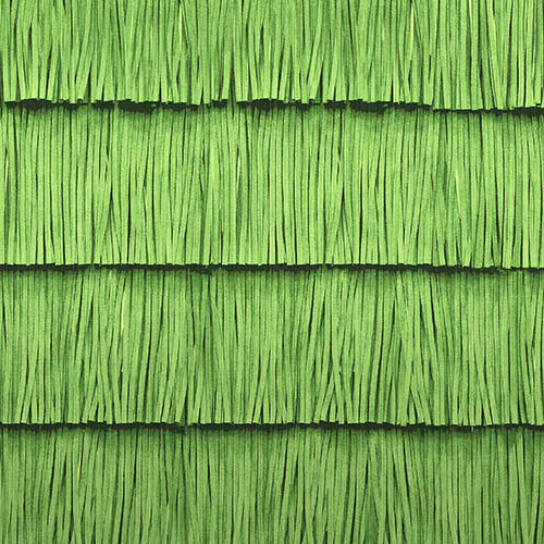 Alt-tekst: Groen Arte-behang Insolence Swing 34662 met lagen horizontale, op franjes lijkende stroken.