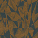 Geometrisch Arte-behang met abstract patroon in okergeel en donkerblauw uit de JV800 Tierra Nevada collectie.