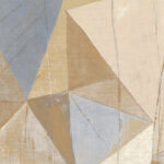 Abstract geometrisch patroon op Arte-behang JV800 Tierra Savana 6631 in beige-, bruin- en blauwtinten.