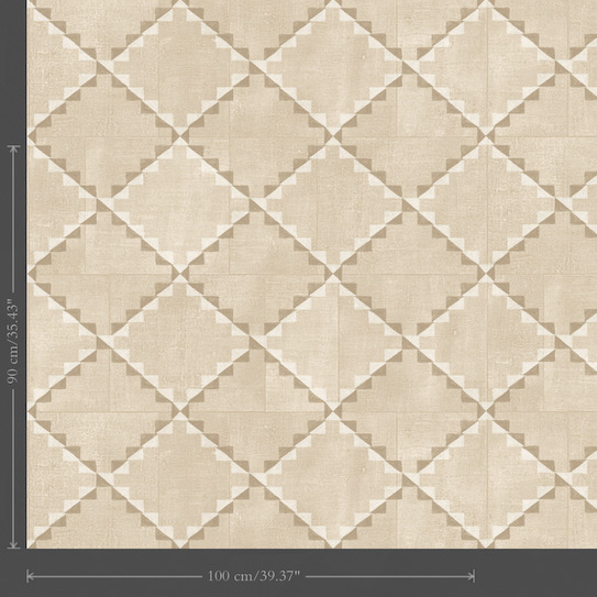 Beige Arte-baheng met Janela-patroon van ruitvormige blokken en reliëfstructuur.