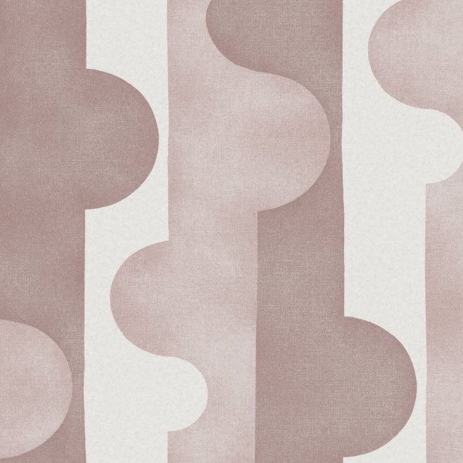 Abstract roze-beige behang met een geometrisch puzzelpatroon uit de Arte Joy collectie, model Puzzle of Passion.