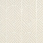 Ecrukleurig Arte Kanso Anicca 72520 behang met een geometrisch, reliëfmatig bladpatroon.