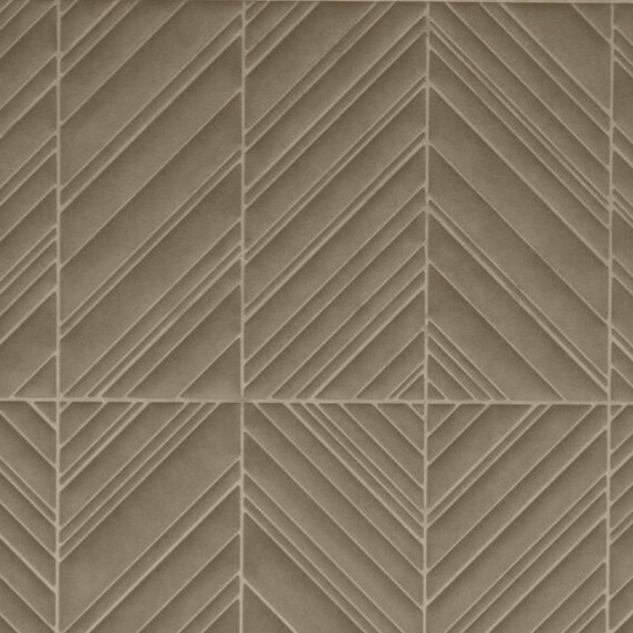 Geometrisch Arte-behang Kanso Iki 72510 met reliëf en diagonale lijnen in een symmetrisch patroon.