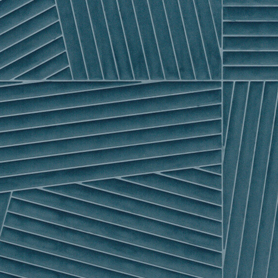 Blauw Arte behang Kanso Shibumi 72530 Azure met reliëf en geometrisch lijnpatroon.