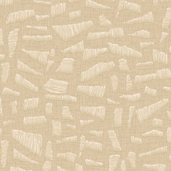 Beige Arte behang uit de Lanai Kona 81564 collectie met een organisch reliëfpatroon van abstracte, geborstelde vormen.