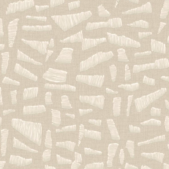 Beige Arte-behang uit de Lanai Kona 81566 collectie met abstract patroon van getextureerde, crèmekleurige penseelstreken.