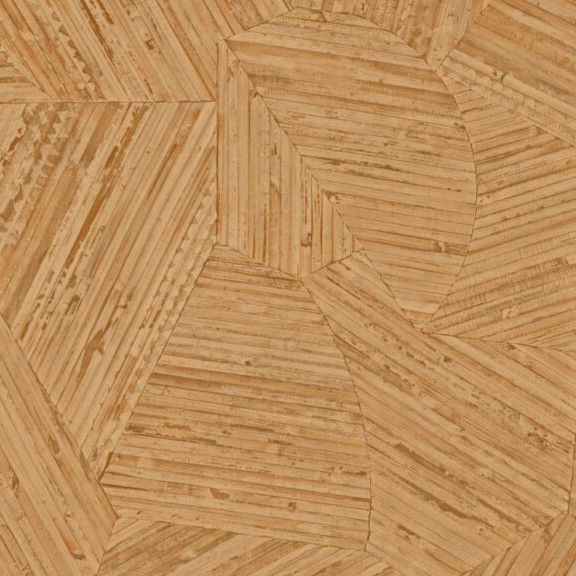 Beige Arte-behang Lanai Mauna 81510 met geometrisch patroon van houten textuur.