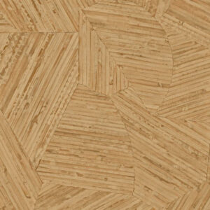 Behangpatroon Arte Lanai Mauna 81516 met geometrische vormen en een natuurlijke houtstructuur.