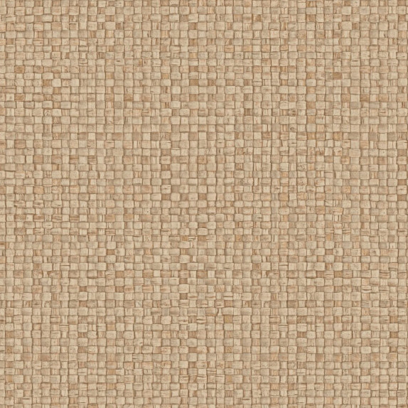Beige geweven structuur van het Arte-behang Lanai Puna 81541 met een natuurlijke, textiele uitstraling.