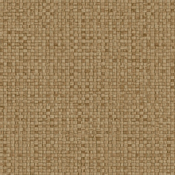 Vlechtstructuur in natuurlijke bruintinten van het Arte behang Lanai Puna 81546.