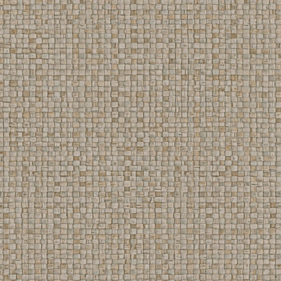 Beige geweven structuur van Arte behang uit de Lanai Puna 81547 collectie.