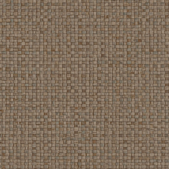 Bruin geweven behang met een natuurlijke textuur uit de Arte Lanai Puna 81548 collectie.