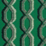 Groen Arte-behang LeCouturier Franges 58520 met abstract patroon van verweven lijnen en franjes.